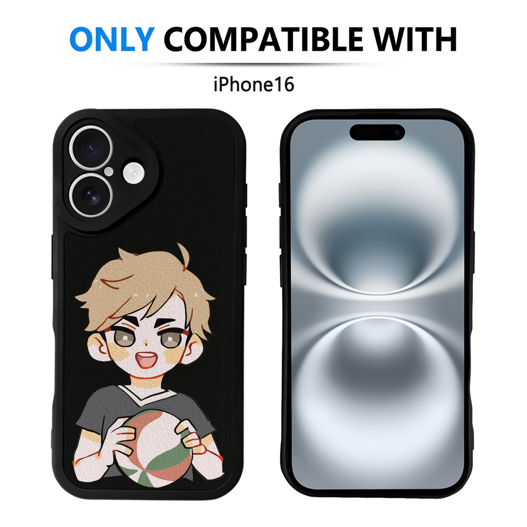 （画像用） ハイキュー!! Haikyu!! 【iPhone 16シリーズ対応】シリコンスマホケース（レザー調） 材質：シリコン